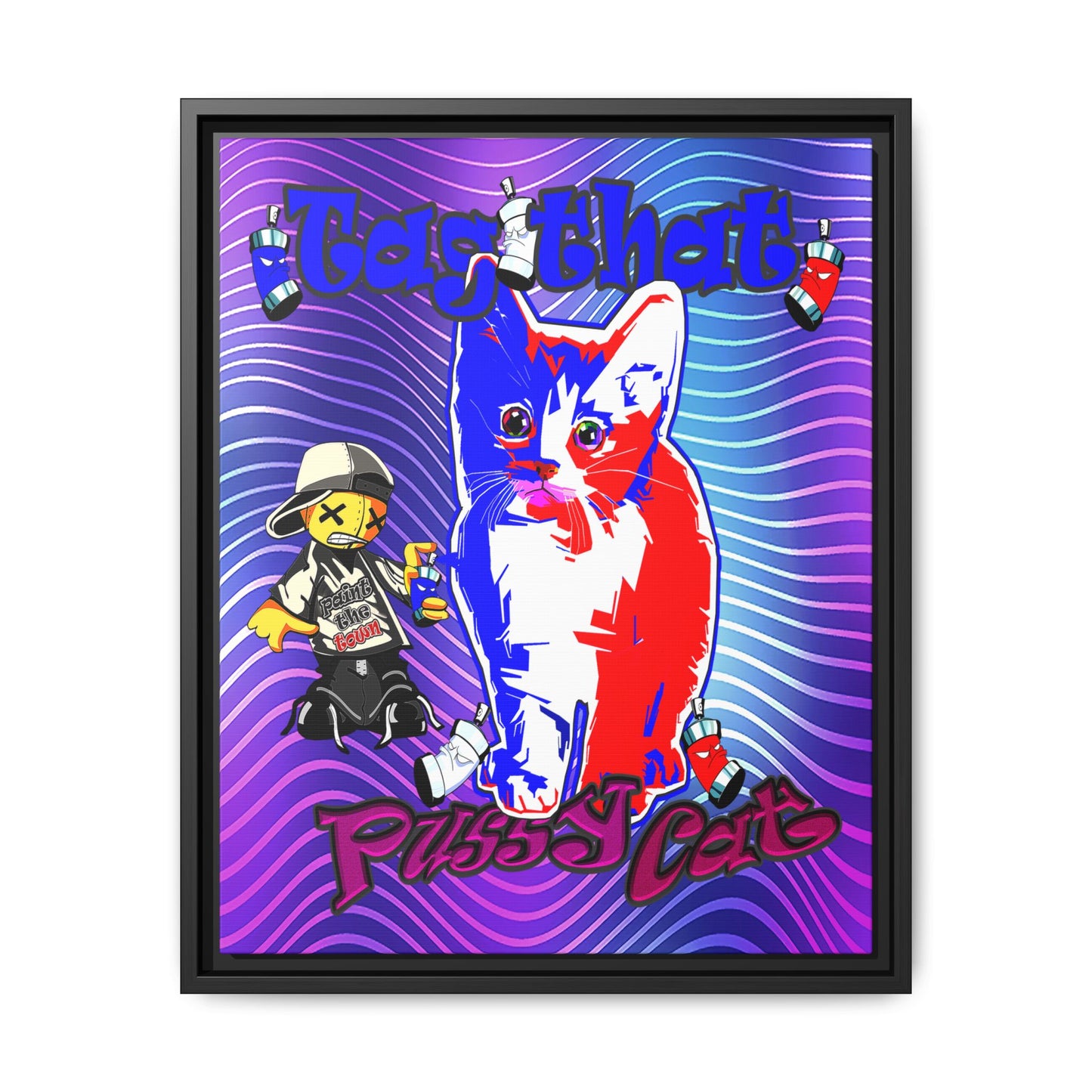 tag that - framed canvas art (purple wave)