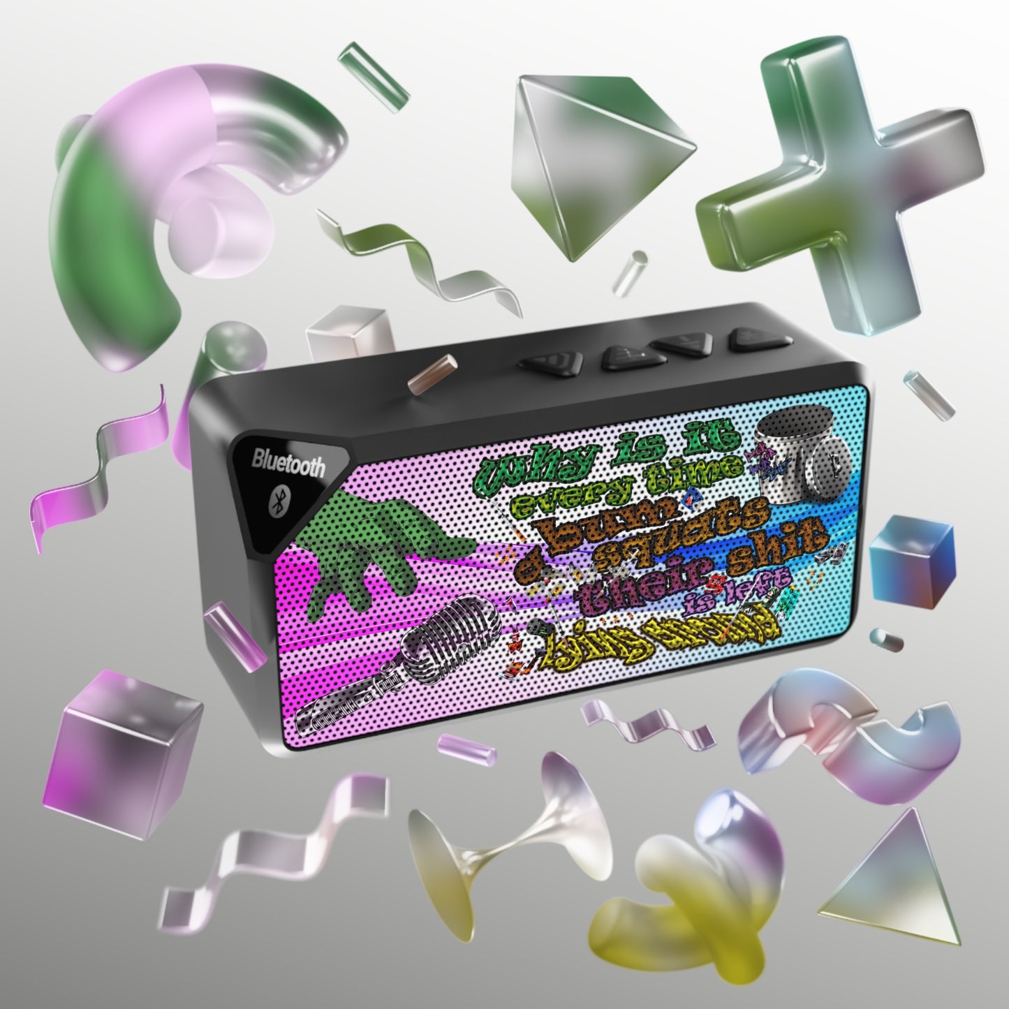 the bum's shit - Jabba Bluetooth Speaker (light blue-pink wave)