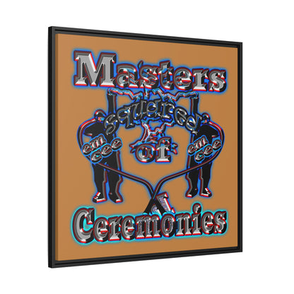 em cee squared - framed canvas art (light brown)
