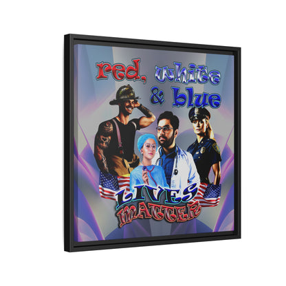 rw&b lives matter - framed canvas art (grey-pink wave)