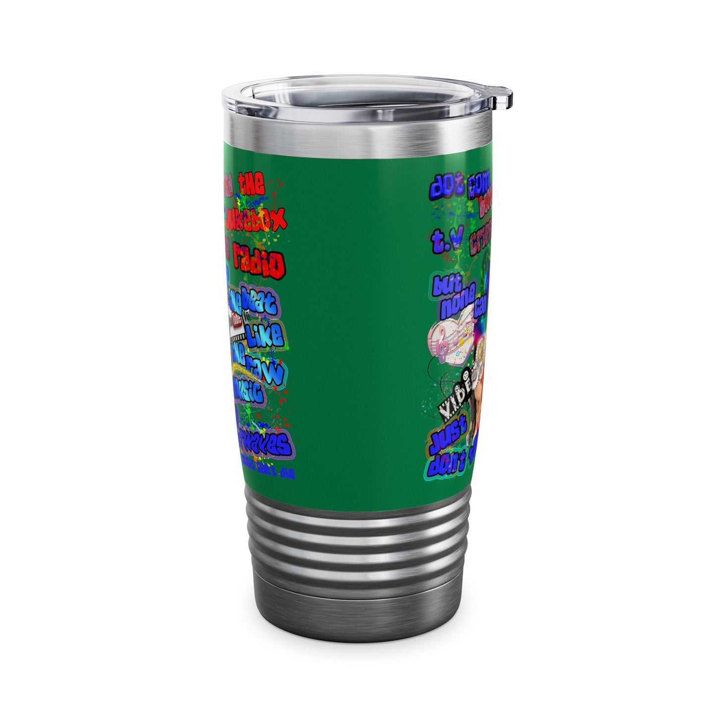 drop the beat - Ringneck Tumbler, 20oz (dark green)