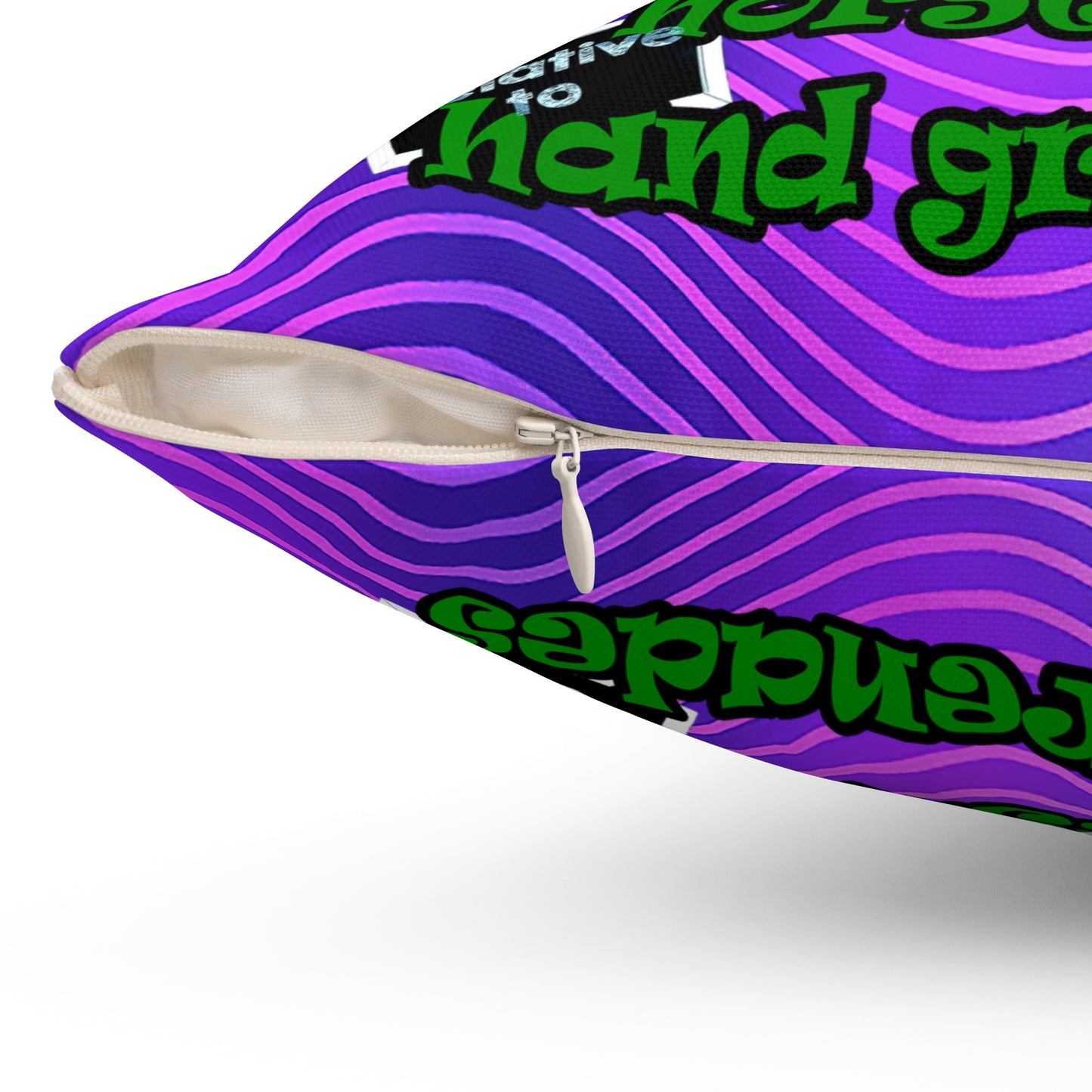 my luck - Spun Polyester Square Pillow - (purple wave)