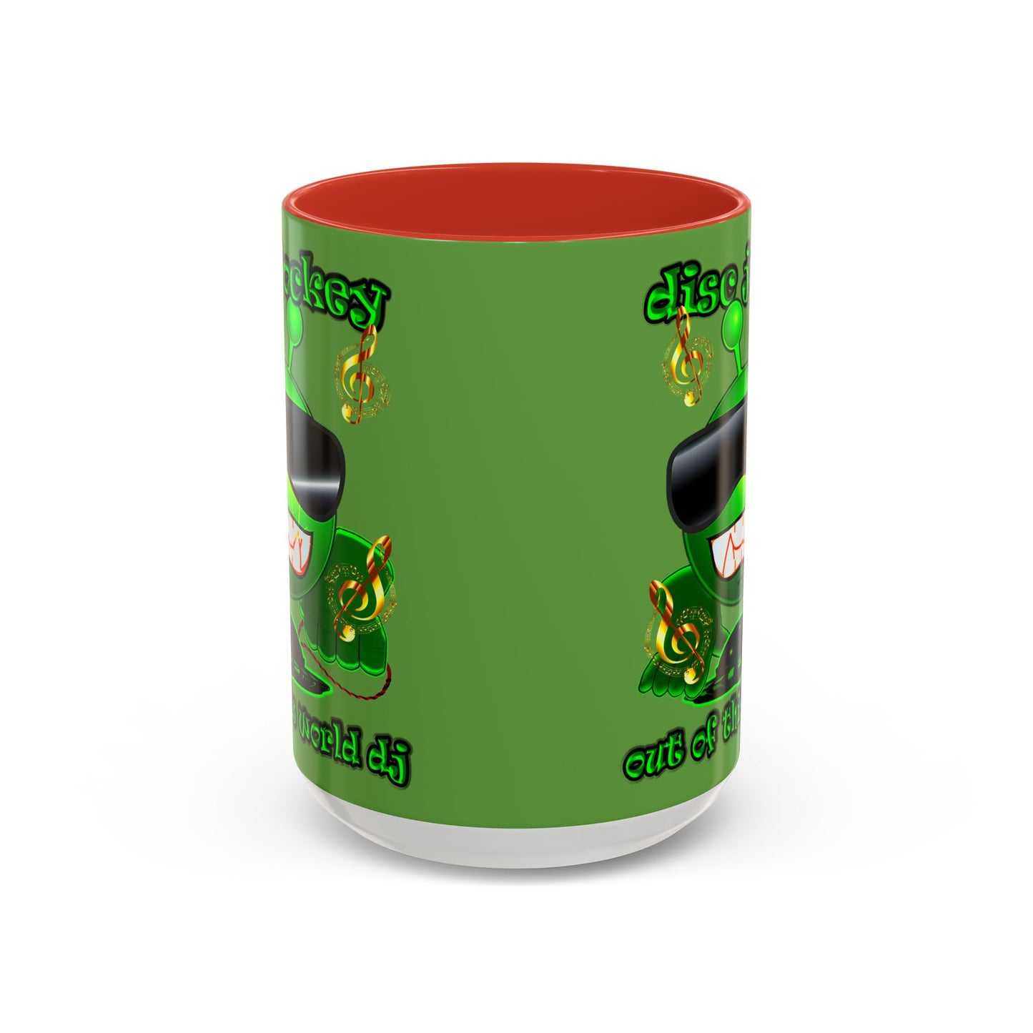 disc jockey - Accent Mug (green)