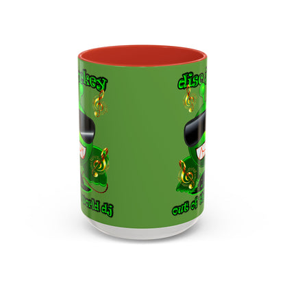disc jockey - Accent Mug (green)