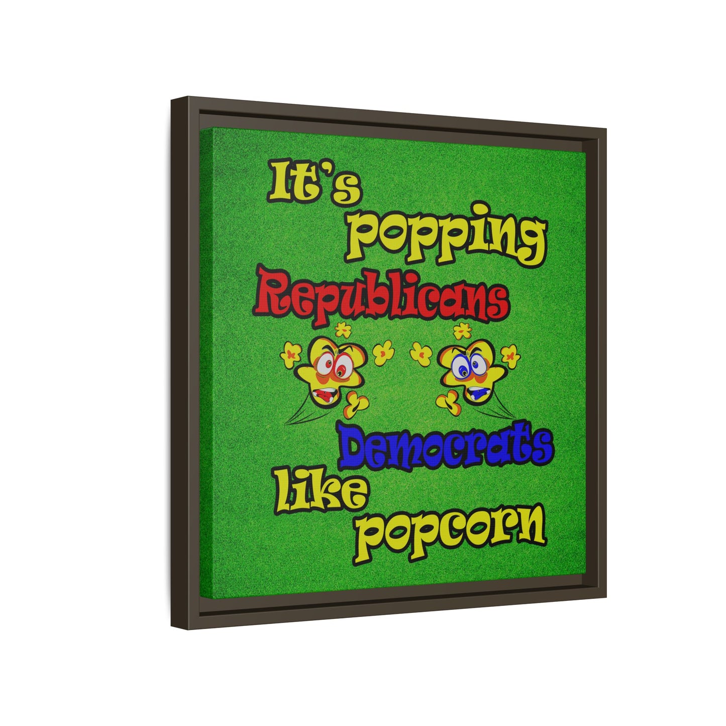 popping like popcorn - framed canvas art (green turf)