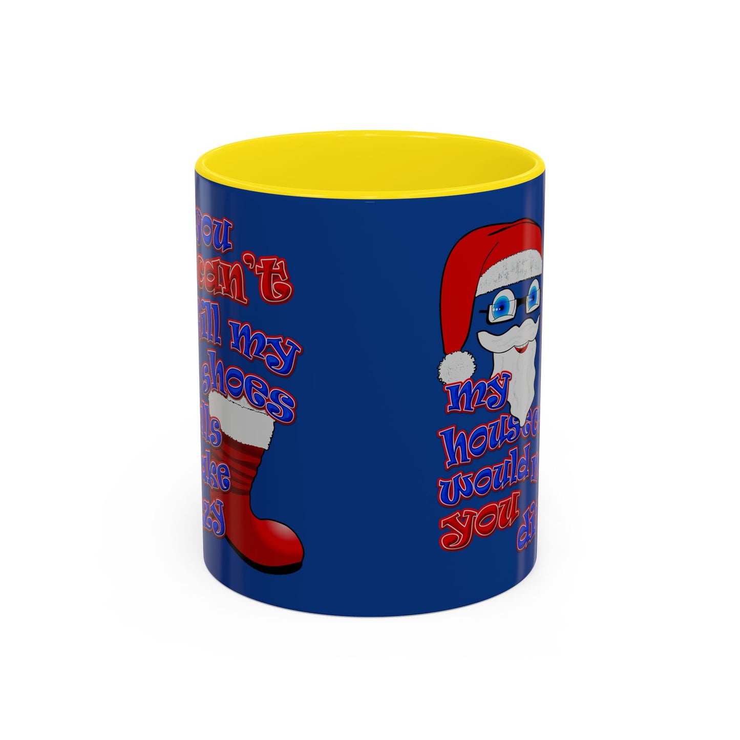 santa's shoes - Accent Mug (dark blue)