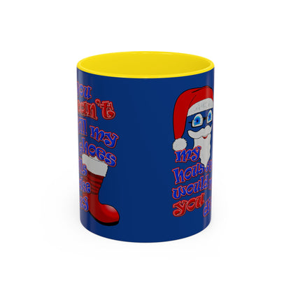 santa's shoes - Accent Mug (dark blue)