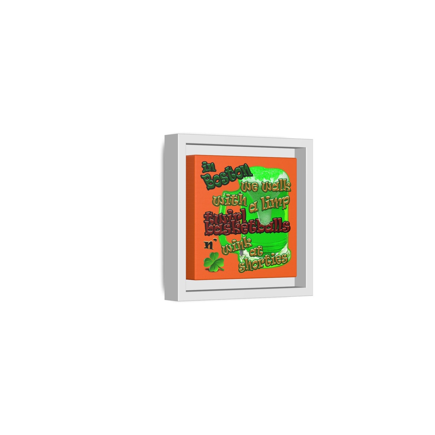 celtics logo - framed canvas art (orange)