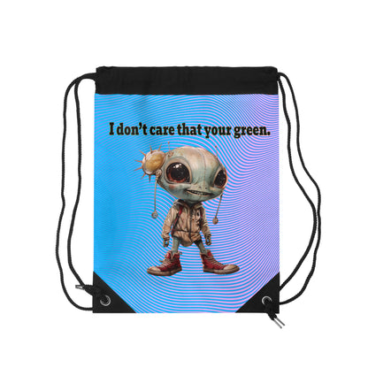 I don't care that your grey - Drawstring Bag (light blue-purple wave)