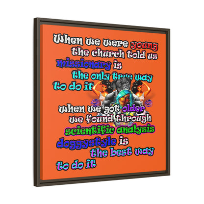 doggystyle - framed canvas art (orange)