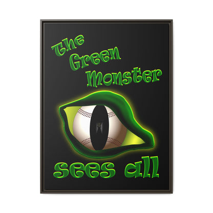 green monster - framed canvas art (black)
