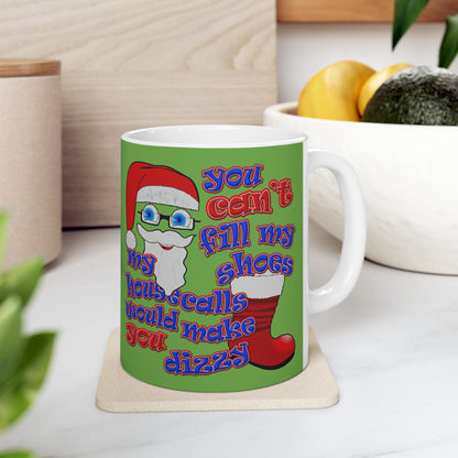 santa's shoes - White Mug (green)