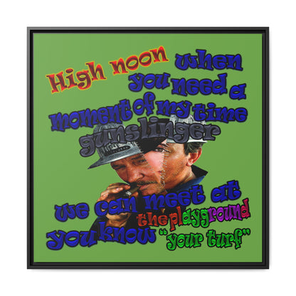 high noon - framed canvas art (green)