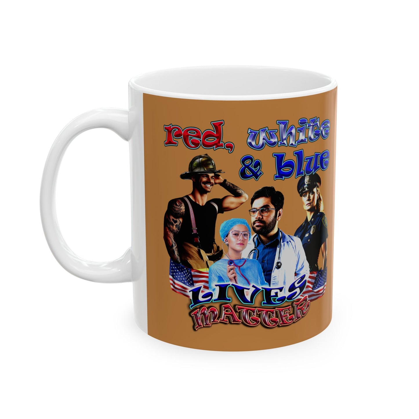 rw&b lives matter - White Mug (light brown)