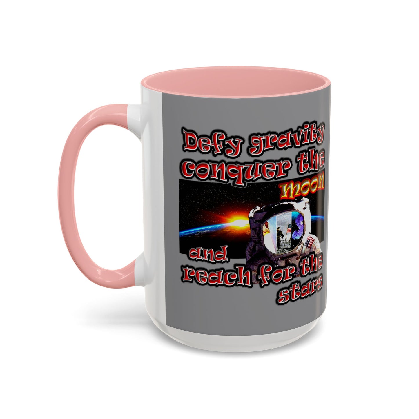 defy conquer reach - Accent Mug (grey)