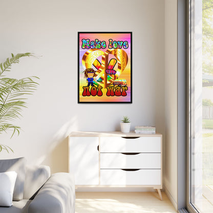 love peace - framed canvas art (color blur)