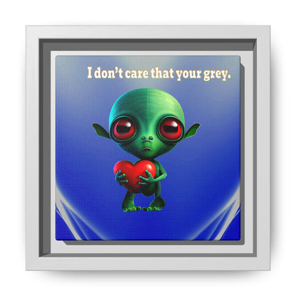 I don't care that your grey - framed canvas art (blue-white wave)