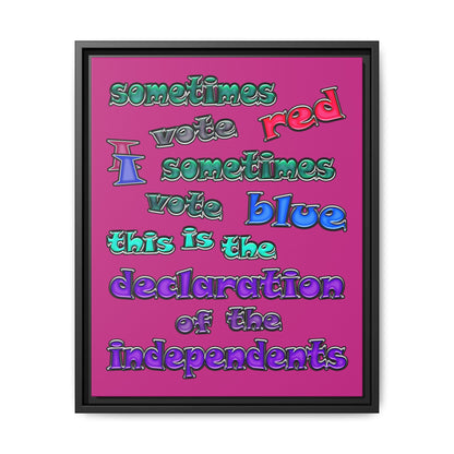 declaration of the independents - framed canvas art (pink)