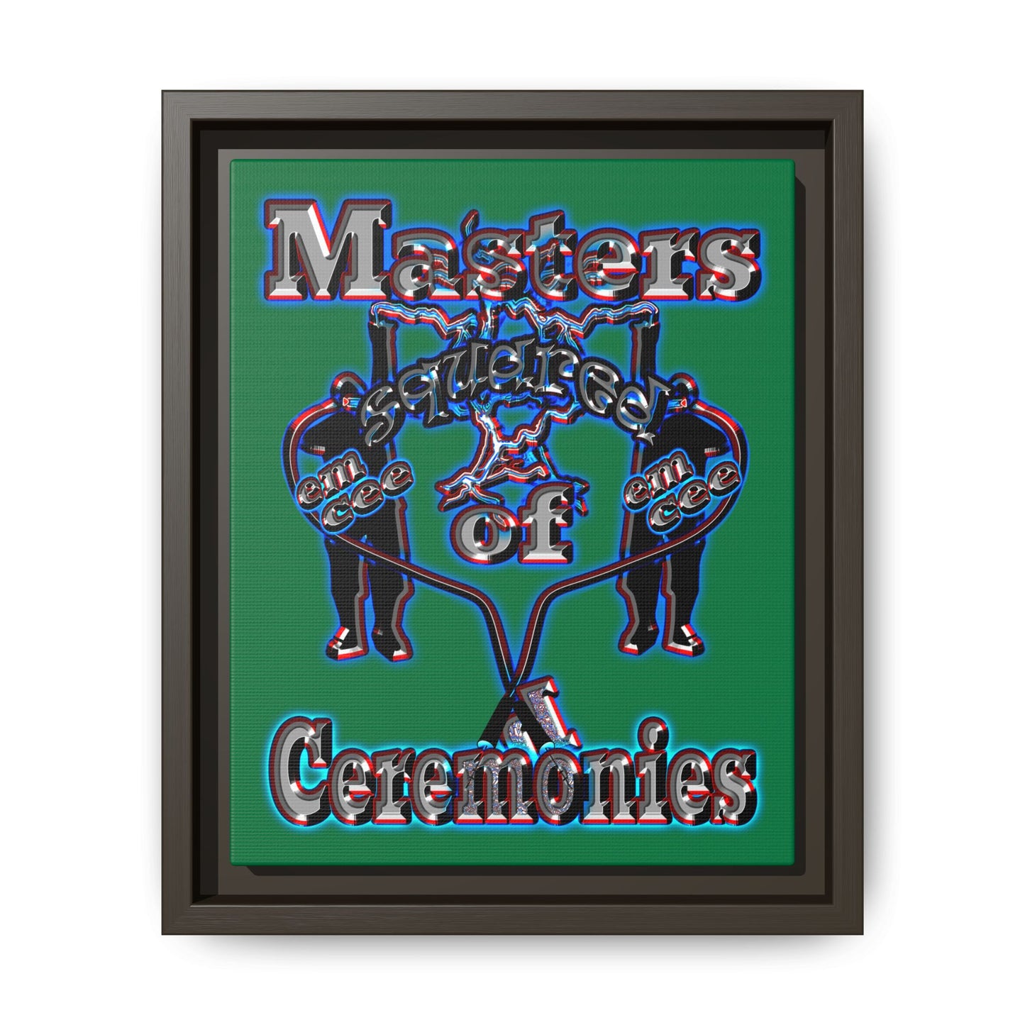 em cee squared - framed canvas art (dark green)