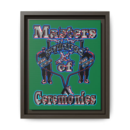 em cee squared - framed canvas art (dark green)