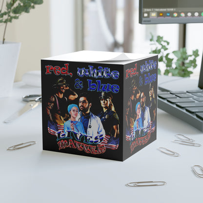 rw&b lives matter - note cube (black)