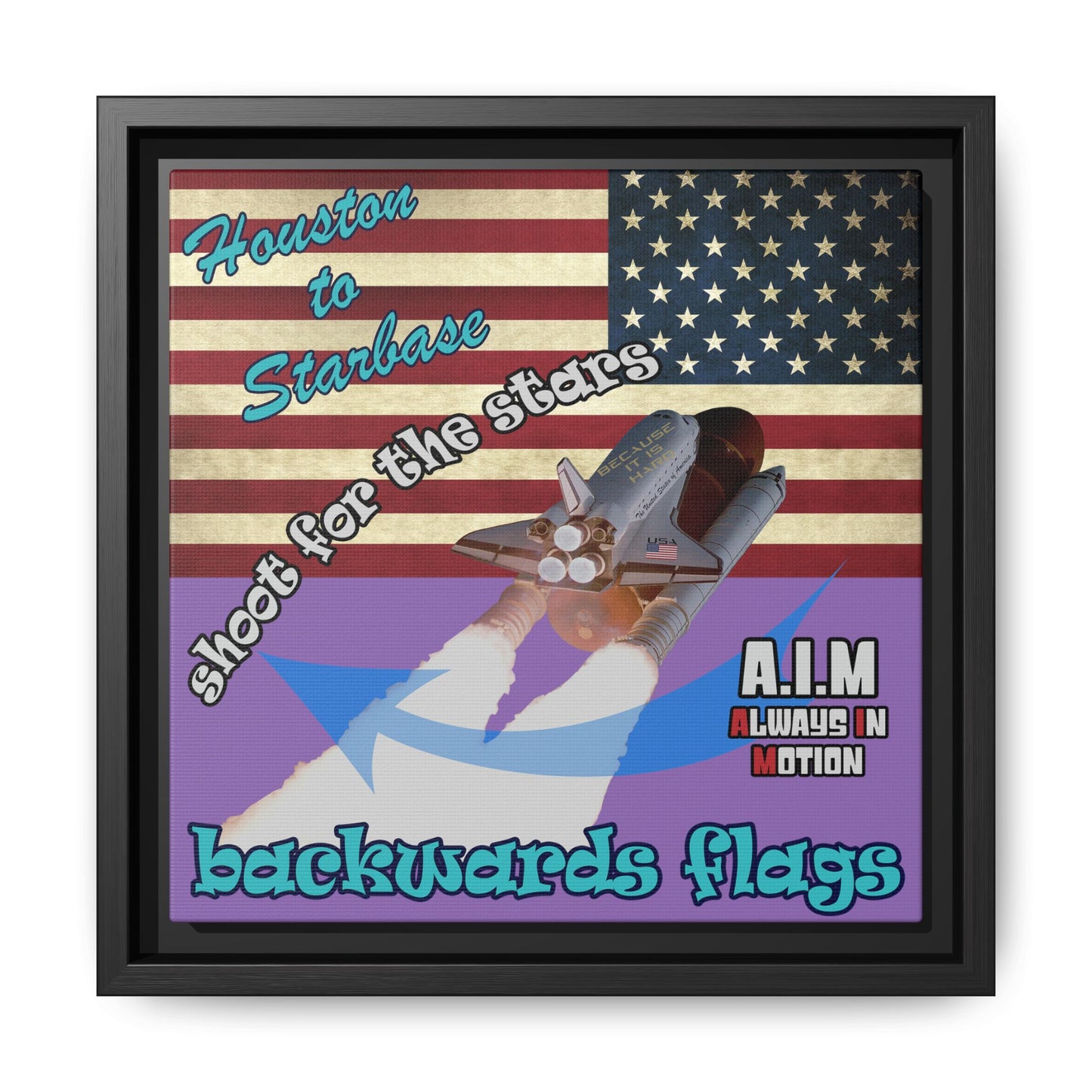 shoot for the stars - framed canvas art (light purple)