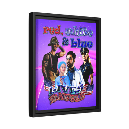 rw&b lives matter - framed canvas art (purple-pink wave)