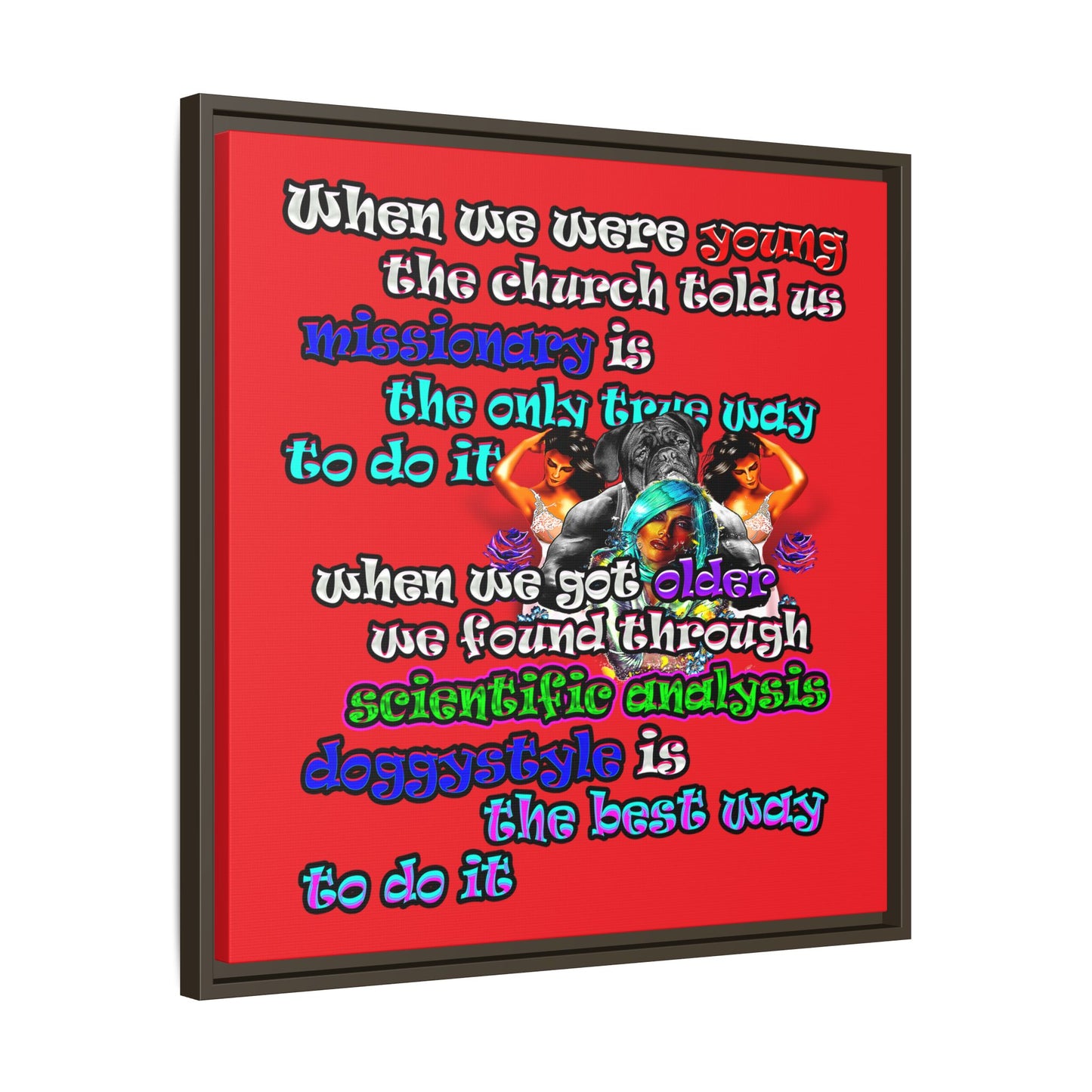 doggystyle - framed canvas art (red)