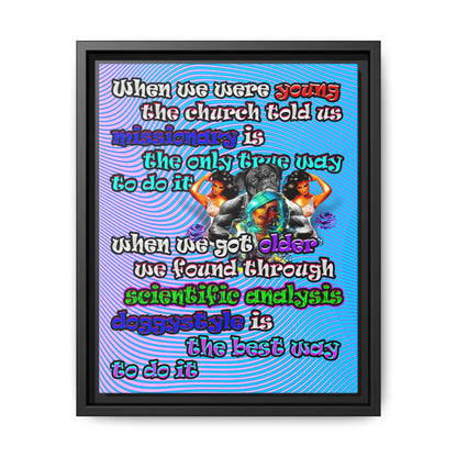 doggystyle - framed canvas art (light blue-purple wave)