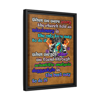 doggystyle - framed canvas art (brown papyrus)