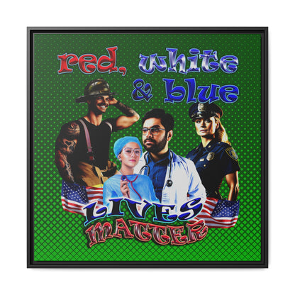 rw&b lives matter - framed canvas art (logo green)