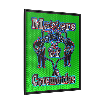 em cee squared - framed canvas art (logo green)