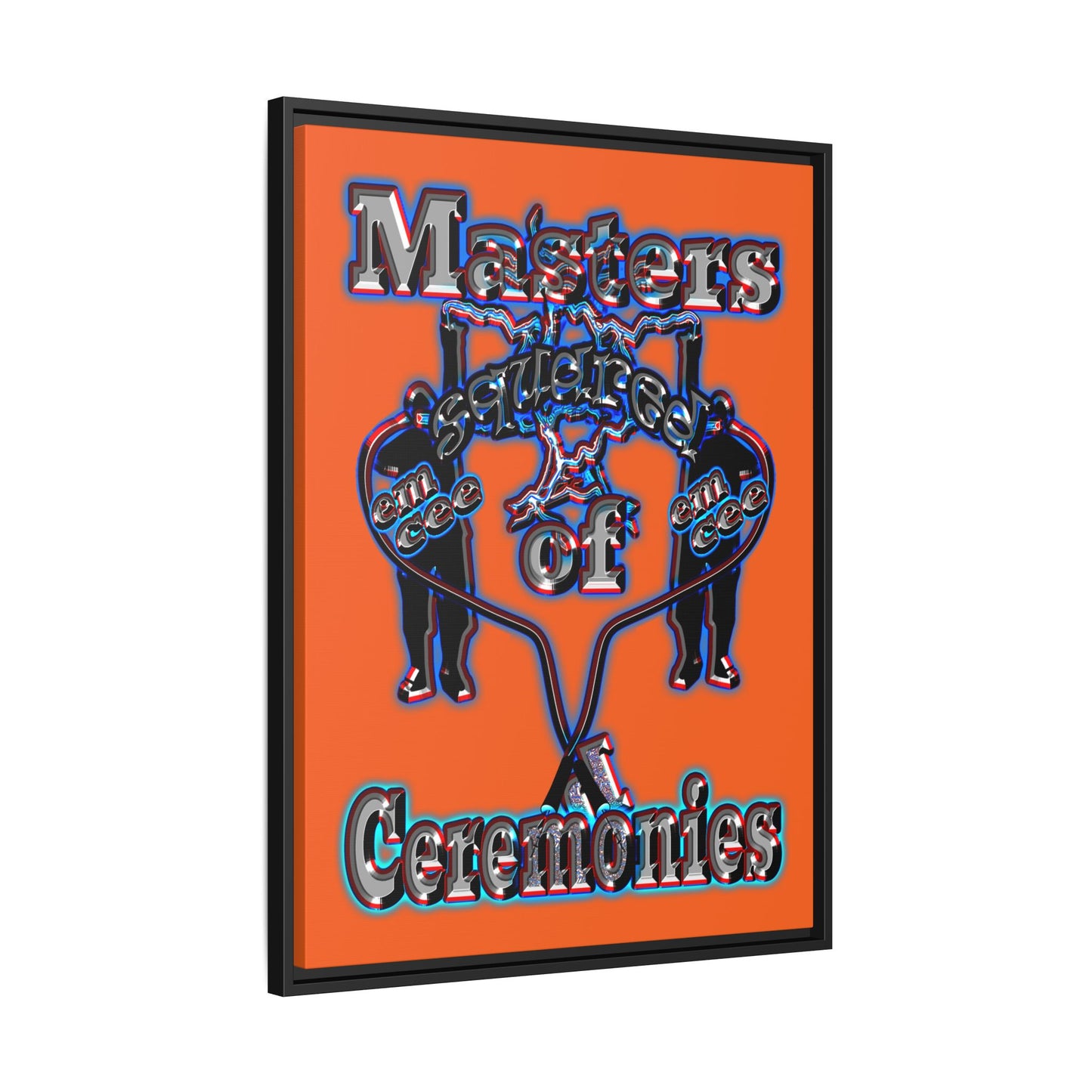 em cee squared - framed canvas art (orange)