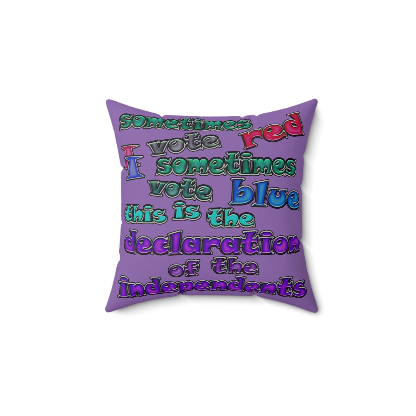 declaration of the independents - Faux Suede Square Pillow - (light purple)