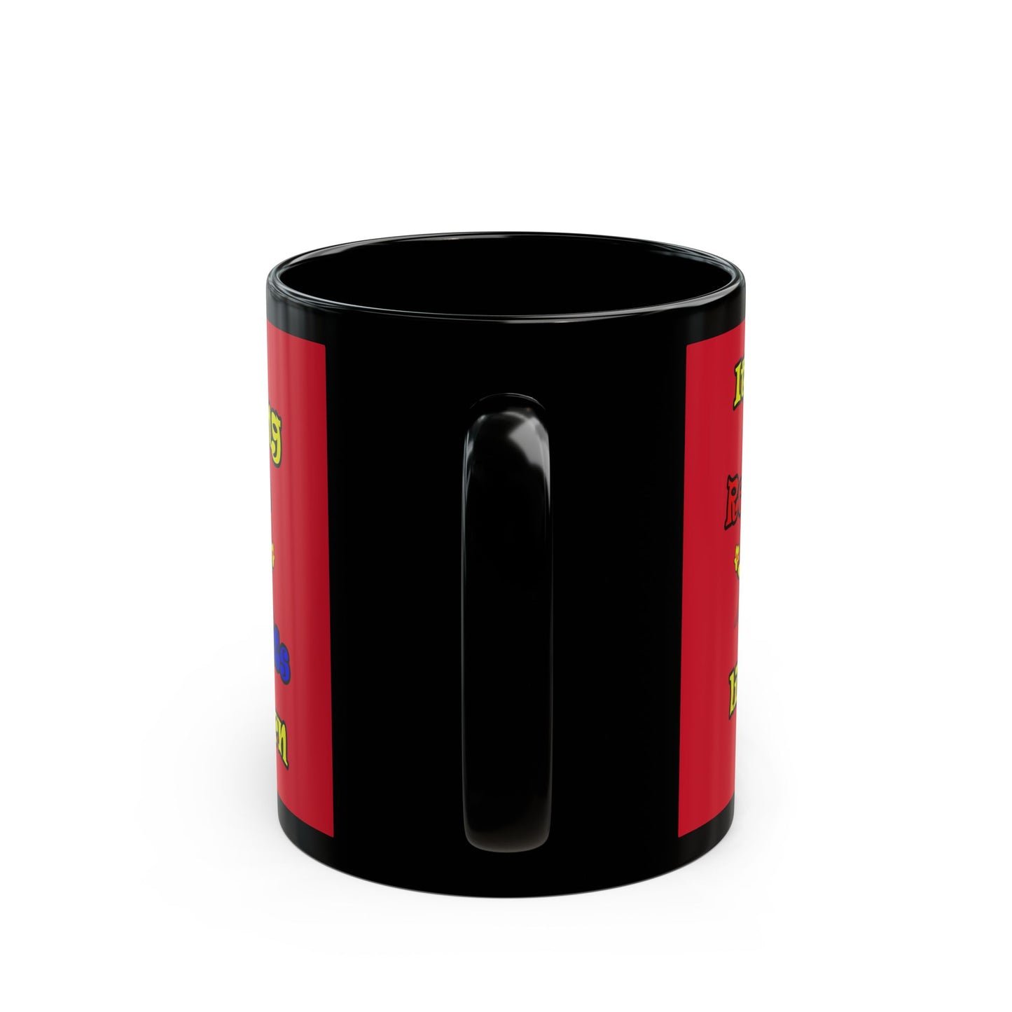 popping like popcorn - Black Mug (dark red)