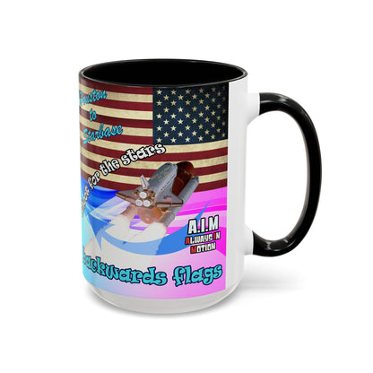 shoot for the stars - Accent Mug (light blue-pink wave)