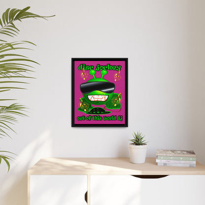 disc jockey - framed canvas art (pink)