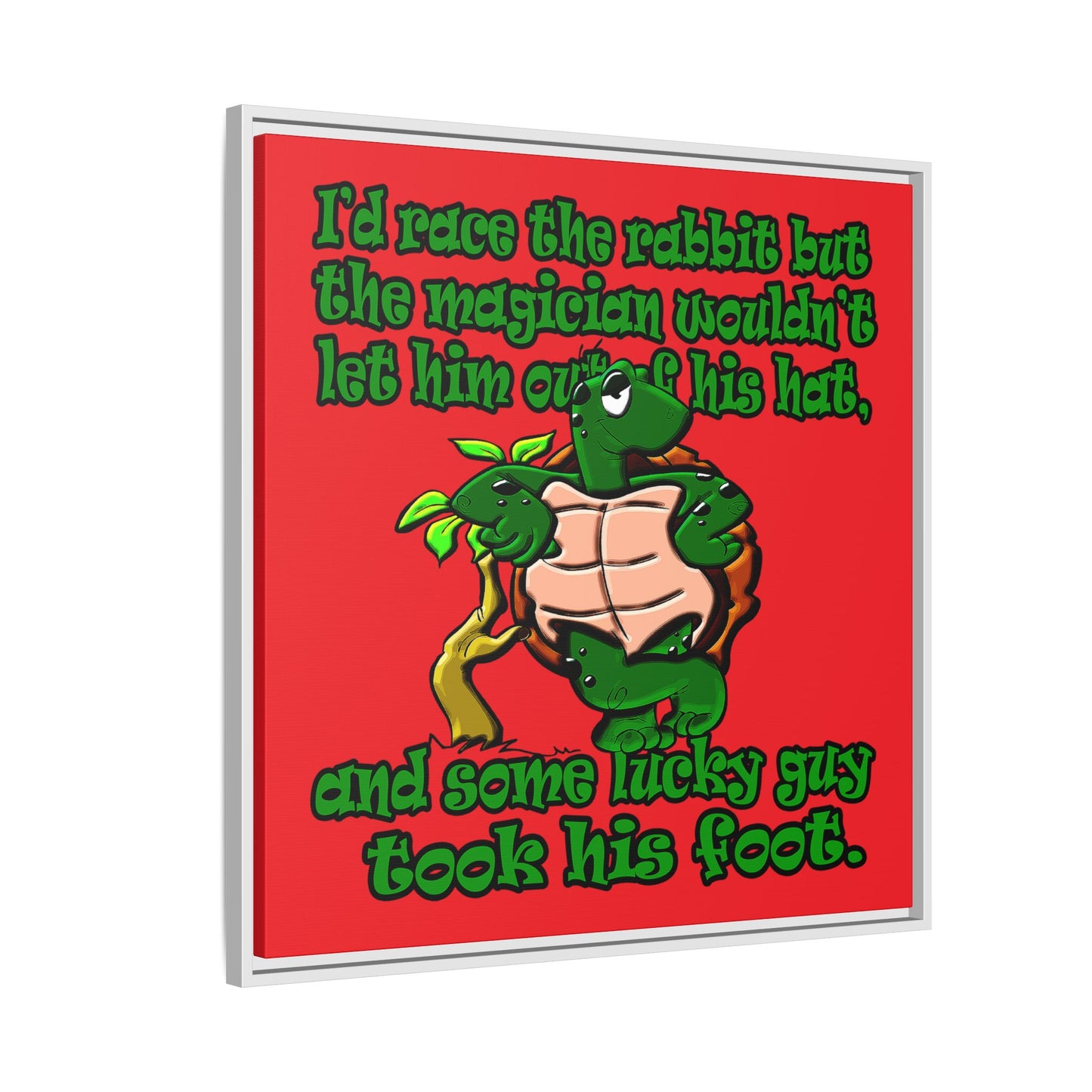 turtle race - framed canvas art (red)