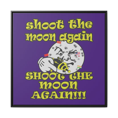 shoot the moon again - framed canvas art (purple)