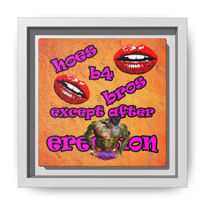 hoes b4 bros - framed canvas art (burnt orange)
