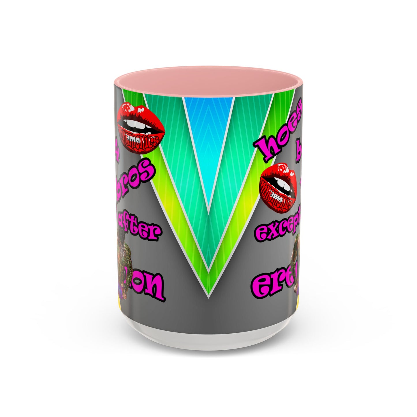hoes b4 bros - Accent Mug (rainbow split)