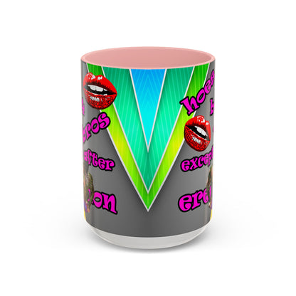 hoes b4 bros - Accent Mug (rainbow split)