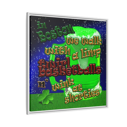 celtics logo - framed canvas art ('snoops' background)