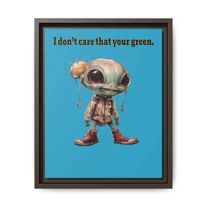 I don't care that your green - framed canvas art (turquoise)