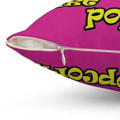 popping like popcorn - Spun Polyester Square Pillow - (pink)