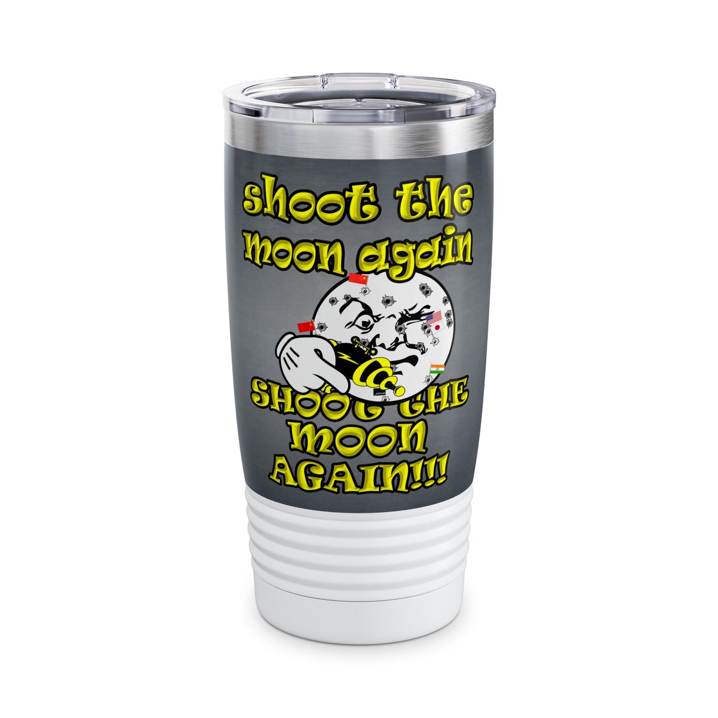 shoot the moon again - Ringneck Tumbler, 20oz (grey-light grey)