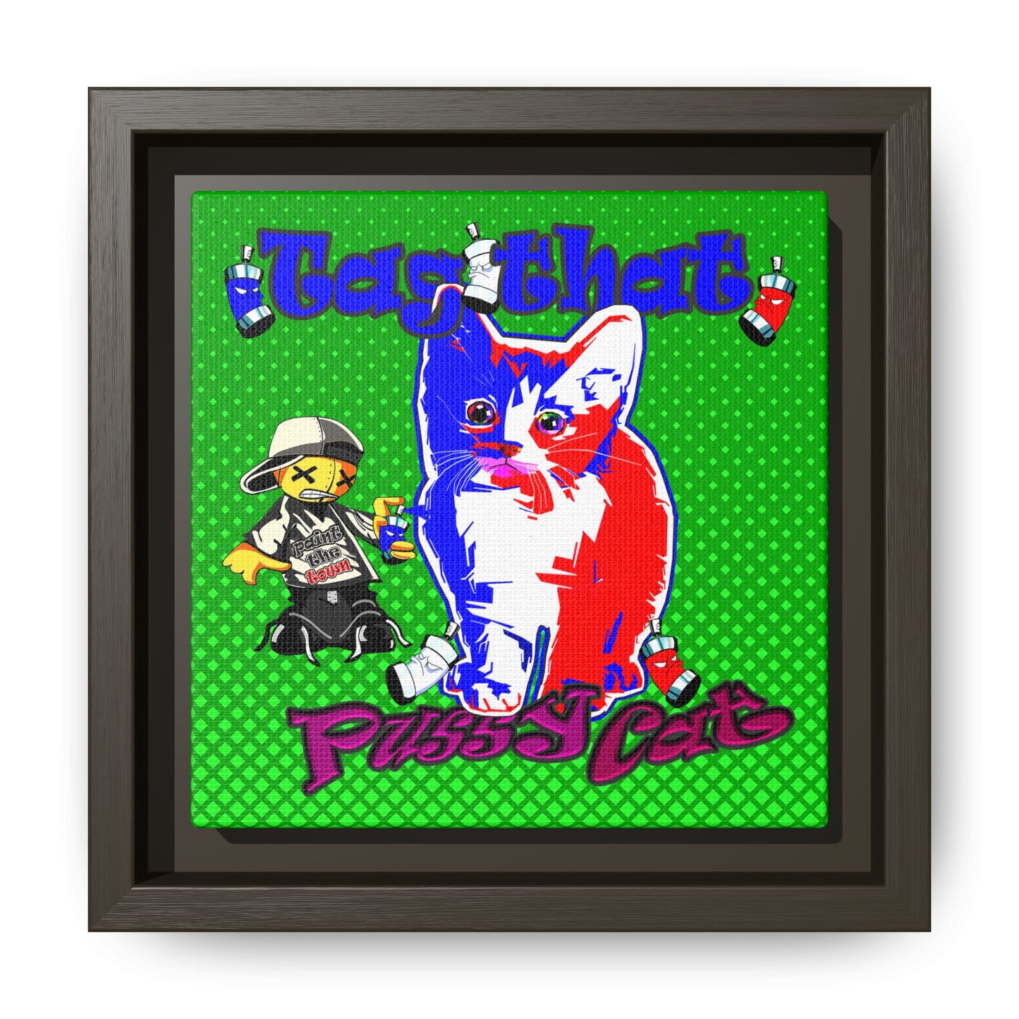 tag that - framed canvas art (logo green)