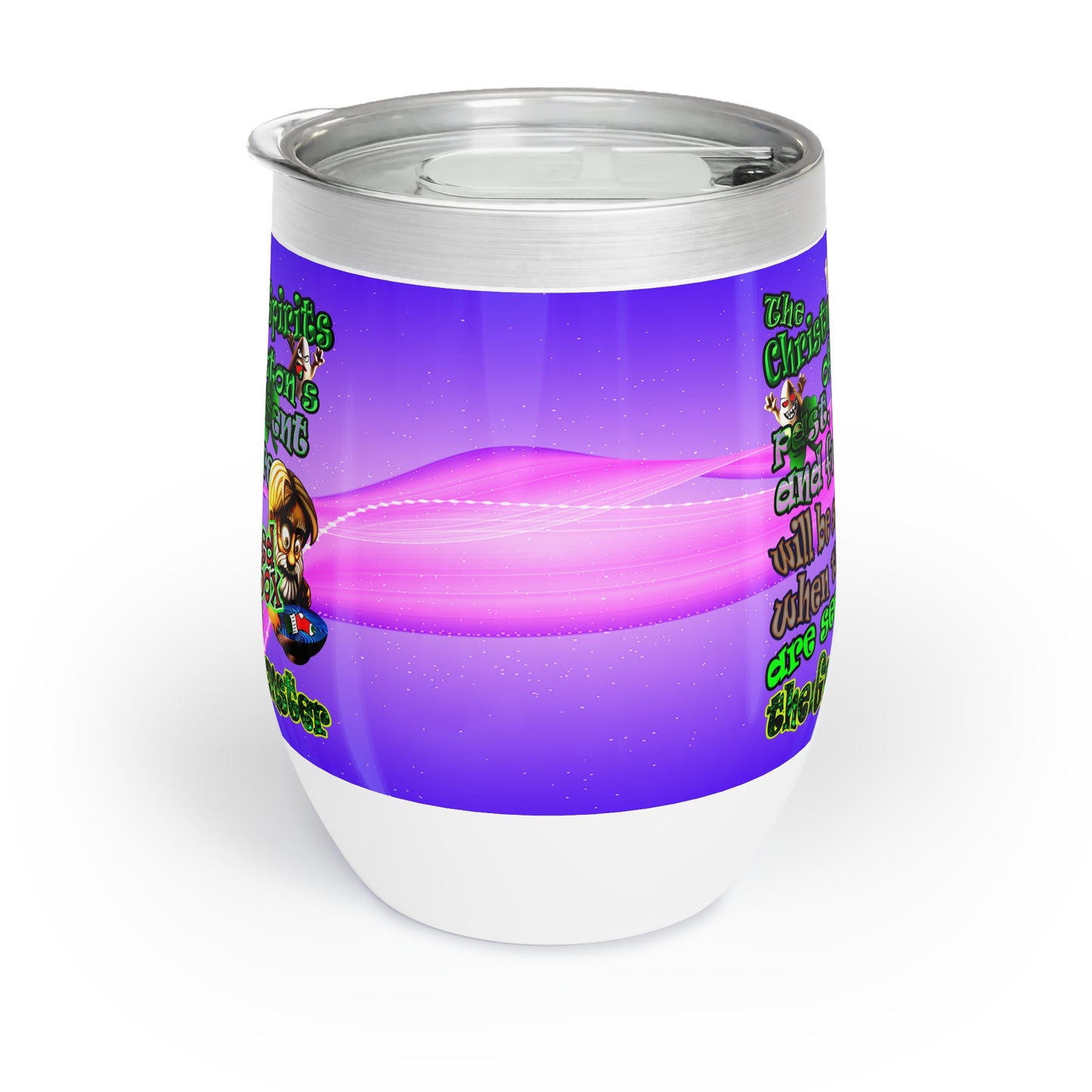 christmas spirits of boston - Chill Wine Tumbler (purple-pink wave)
