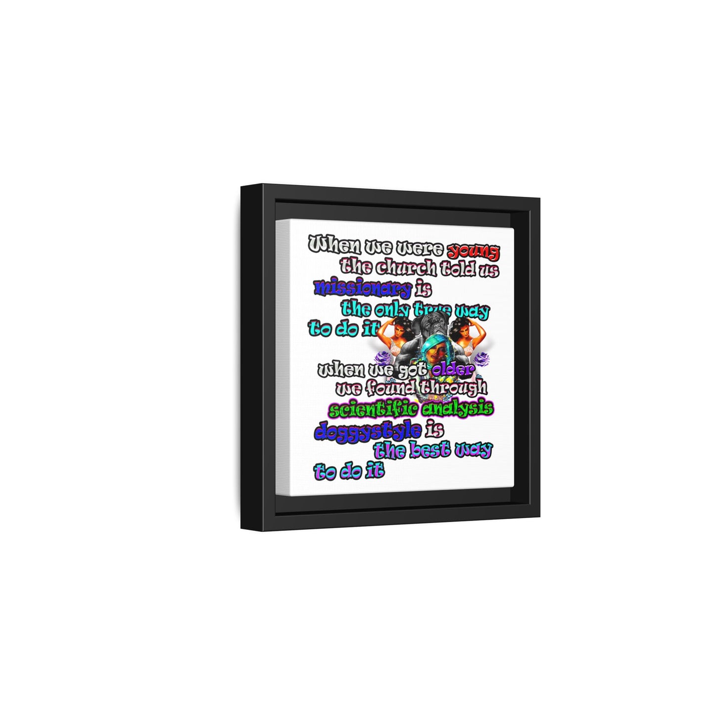 doggystyle - framed canvas art (white)