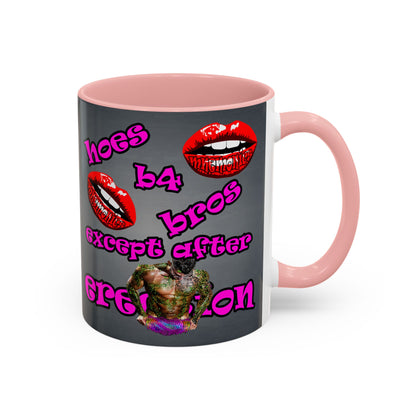 hoes b4 bros - Accent Mug (grey-light grey)